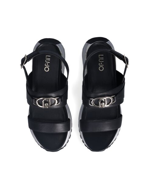Sandales Maxi wonder en cuir Noires