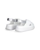 Sandales Dreamy en cuir à plateforme audacieuses Blanc/argenté