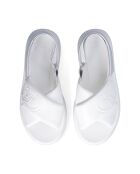 Sandales Dreamy en cuir à plateforme audacieuses Blanc/argenté