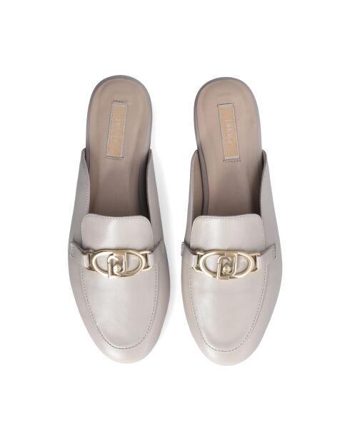 Mules Emel en cuir greige