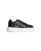 Zwarte leren Kylie sneakers