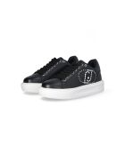 Zwarte leren Kylie sneakers