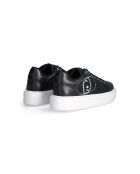 Zwarte leren Kylie sneakers