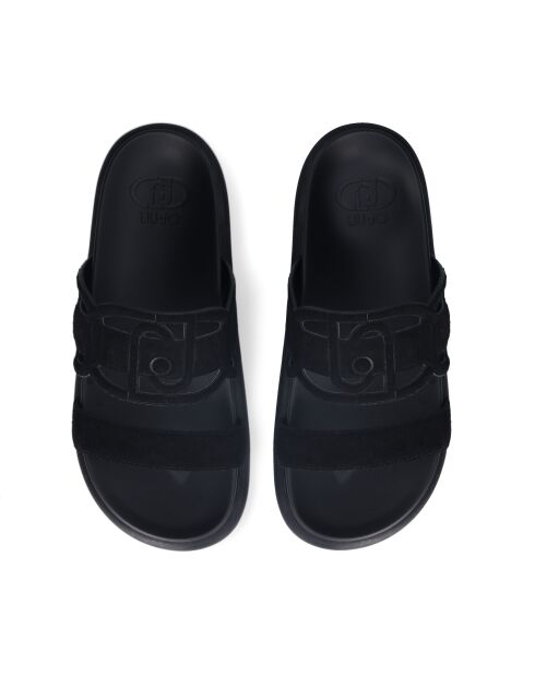 Loren sandalen van zwart suède