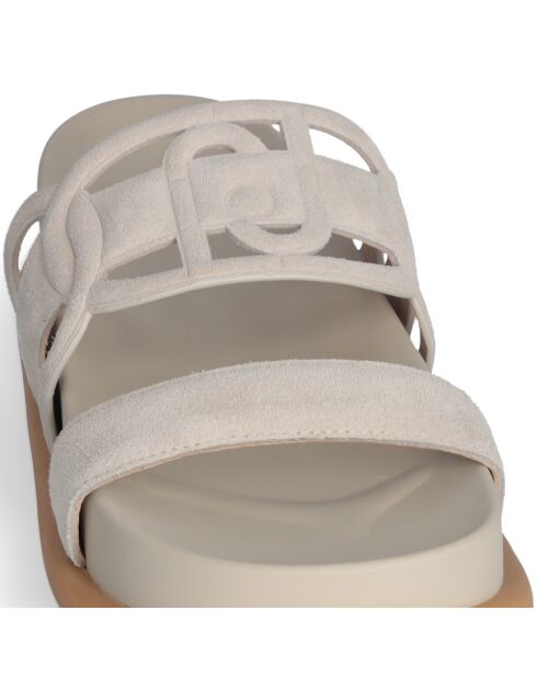 Sandales Loren en daim Ecrues