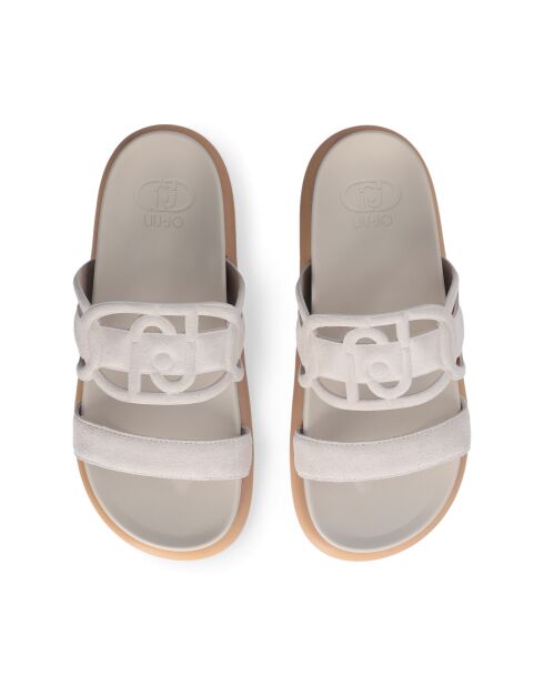 Sandales Loren en daim Ecrues