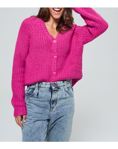 Gilet Cadola ML in misto lana fucsia