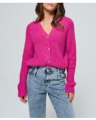 Gilet Cadola ML in misto lana fucsia