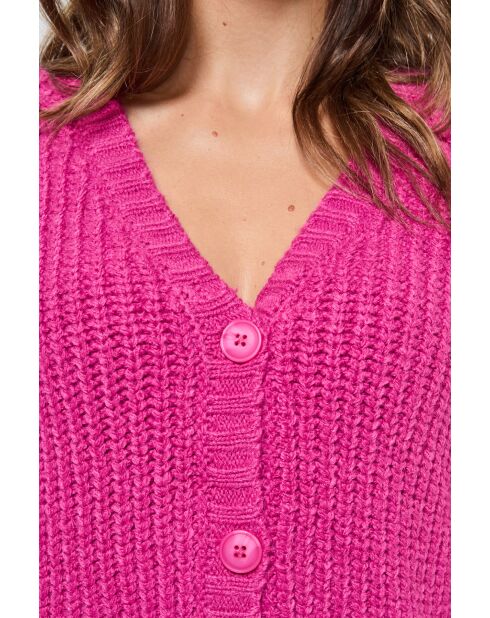 Gilet Cadola ML in misto lana fucsia