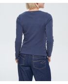 Marineblauw T-shirt met lange mouwen Amui