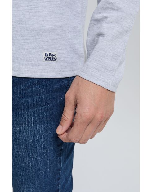 Asiply graues meliertes Langarmshirt