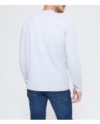 Asiply graues meliertes Langarmshirt