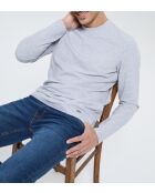 Asiply graues meliertes Langarmshirt