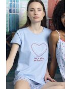 Pigiama a maniche corte, dove c'è il tuo cuore blu