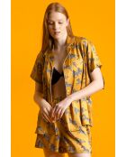 Pyjama zèbre doré à manches courtes ouvertes  Luxury ocre