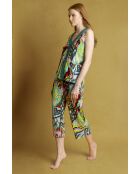 Pijama hippie sin mangas de lujo multicolor