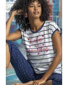 Pigiama a maniche corte blu scuro Life Is Beautiful