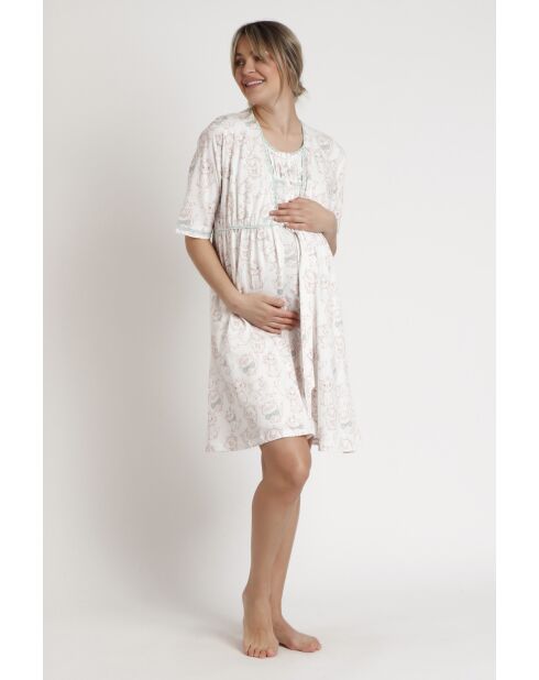 Disney Wonder Mum crèmekleurige zwangerschapsjurk met lange mouwen