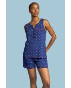 Stares Dreams marineblauer Kurzarm-Pyjama