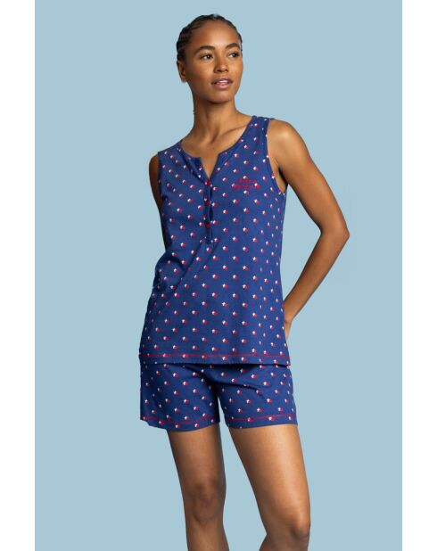 Stares Dreams marineblauer Kurzarm-Pyjama