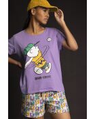 Peanuts Good Grief paarse pyjama met korte mouwen