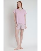 Pigiama greco a maniche corte viola