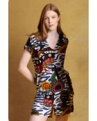 Pyjama de luxe africain à manches tombantes Luxury multicolore