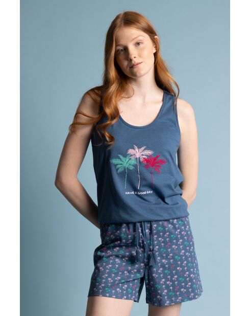 Pigiama blu senza maniche Have a Good Day