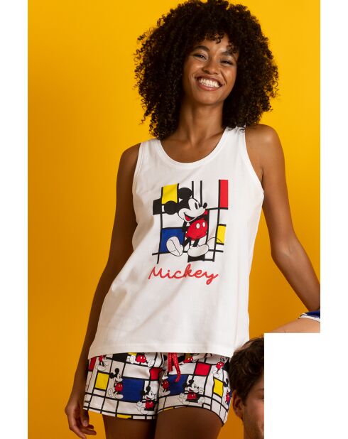 Mickey Mondrian Disney witte pyjama zonder mouwen