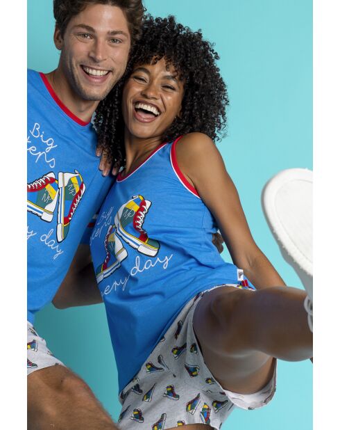 Pigiama senza maniche blu Big Steps