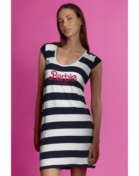 Robe sans manches à rayures Barbie bleu marine