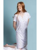 Camisón de manga corta con cisnes bailando azules