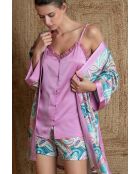 Déshabillé d'été à manches longues en cachemire bleu