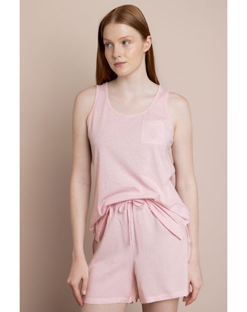 Spiga roze klassieke mouwloze pyjama