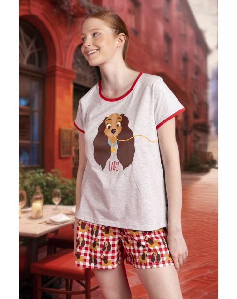 Disney Beauty and the Red Tramp pyjama met korte mouwen