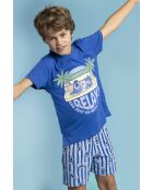 Pigiama blu a maniche corte Disney Stitch Waves