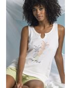 Pigiama a manica corta, atmosfera vacanziera verde foglia