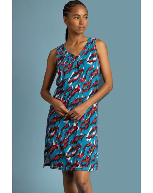 Robe sans manches , motif safari sauvage océan