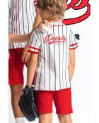 Pigiama a maniche corte aperto bianco Snoopy Strike