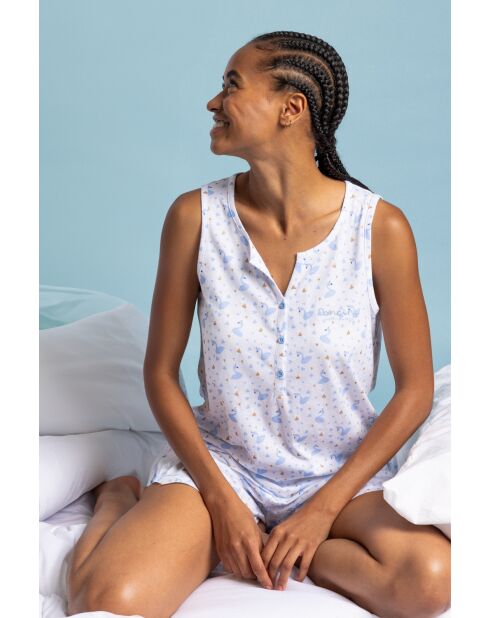 Ärmelloser Pyjama Tanzen mit den blauen Schwänen