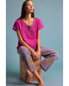 Pyjama met korte mouwen en meerkleurig mandalapatroon met bloemen