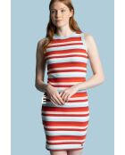 Robe sans manches, à rayures et couleurs multicolore