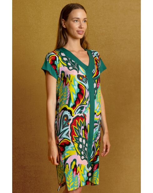 Robe de luxe à manches tombantes style hippie Luxury multicolore