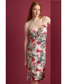 Robe à bretelles, style tropical rouge