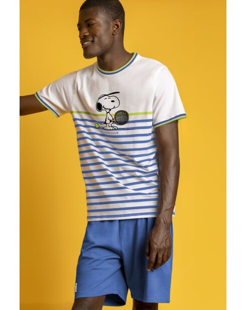 Peanuts Tennis Club blauer Kurzarm-Pyjama