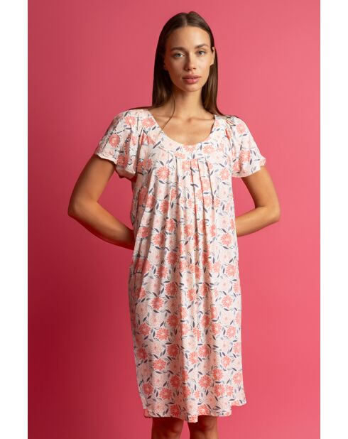 Camisón de manga caída rosa peonía salmón