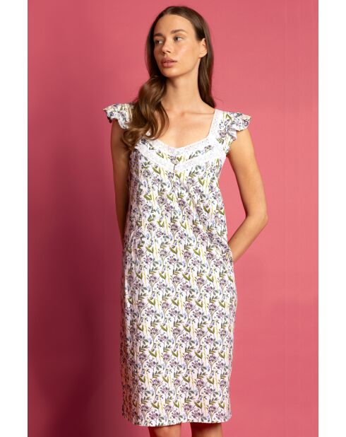 Ärmelloses Kleid, lila Traumblumenmuster