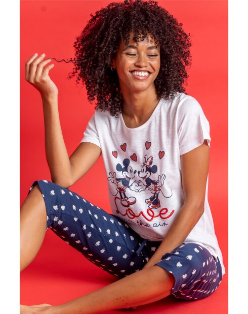 Disney Love is in the Air blauwe pyjama met korte mouwen