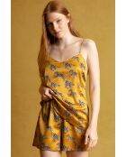 Lussuoso pigiama a spalla in oro zebrato ocra