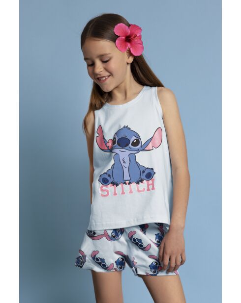 Blauer ärmelloser Schlafanzug von Disney Stitch